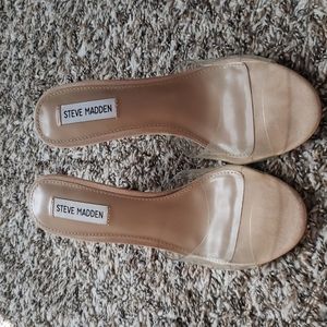Steven Madden Clear Beige/Tan High Heel Sandals 7.5